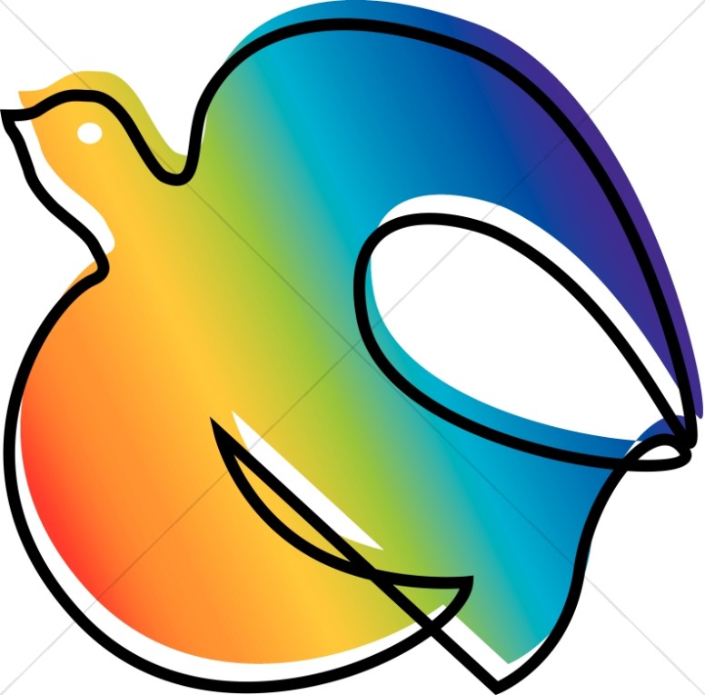 Rainbow Dove Clipart Thumbnail Showcase