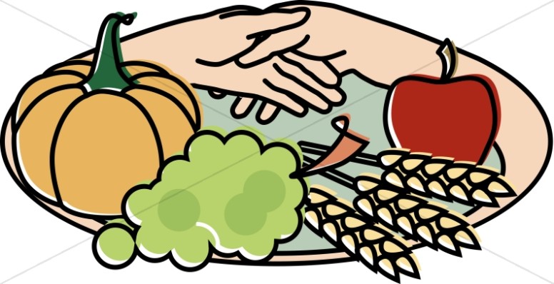 Harvest Plate with Hands Clipart Thumbnail Showcase