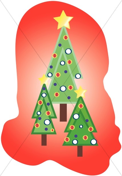 Three Christmas Trees Clipart Thumbnail Showcase