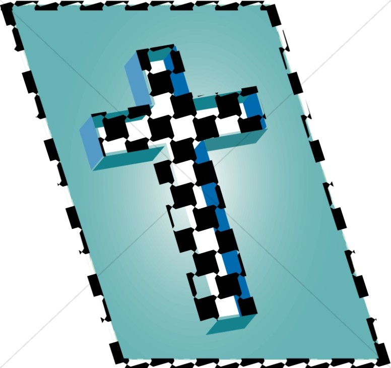 Checkered Cross Clipart Thumbnail Showcase