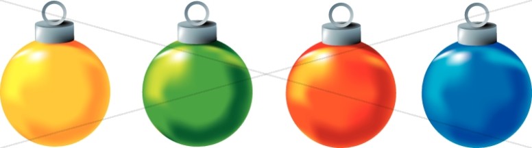 Four Colorful Christmas Ornaments Clipart Thumbnail Showcase