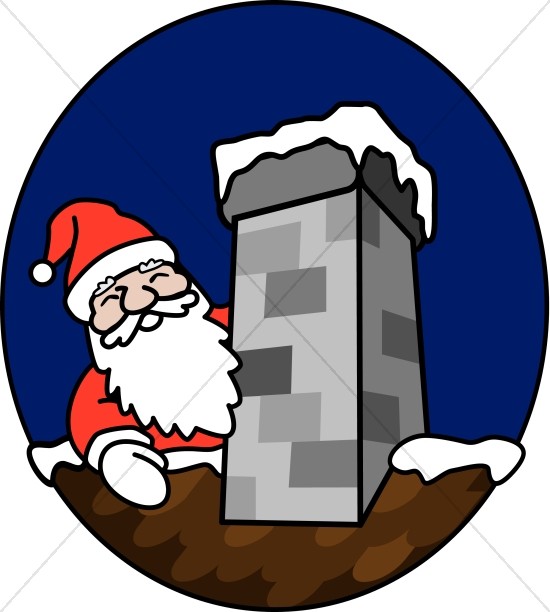 Santa and the Chimney Clipart Thumbnail Showcase