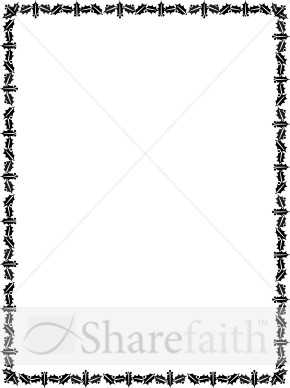 Holly Frame In Black And White Christmas Borders