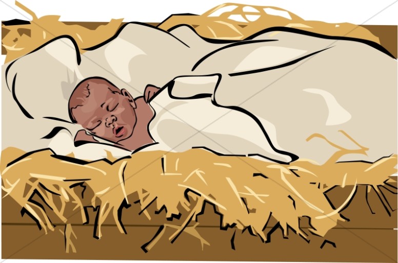 African American Baby Jesus in a Manger Thumbnail Showcase