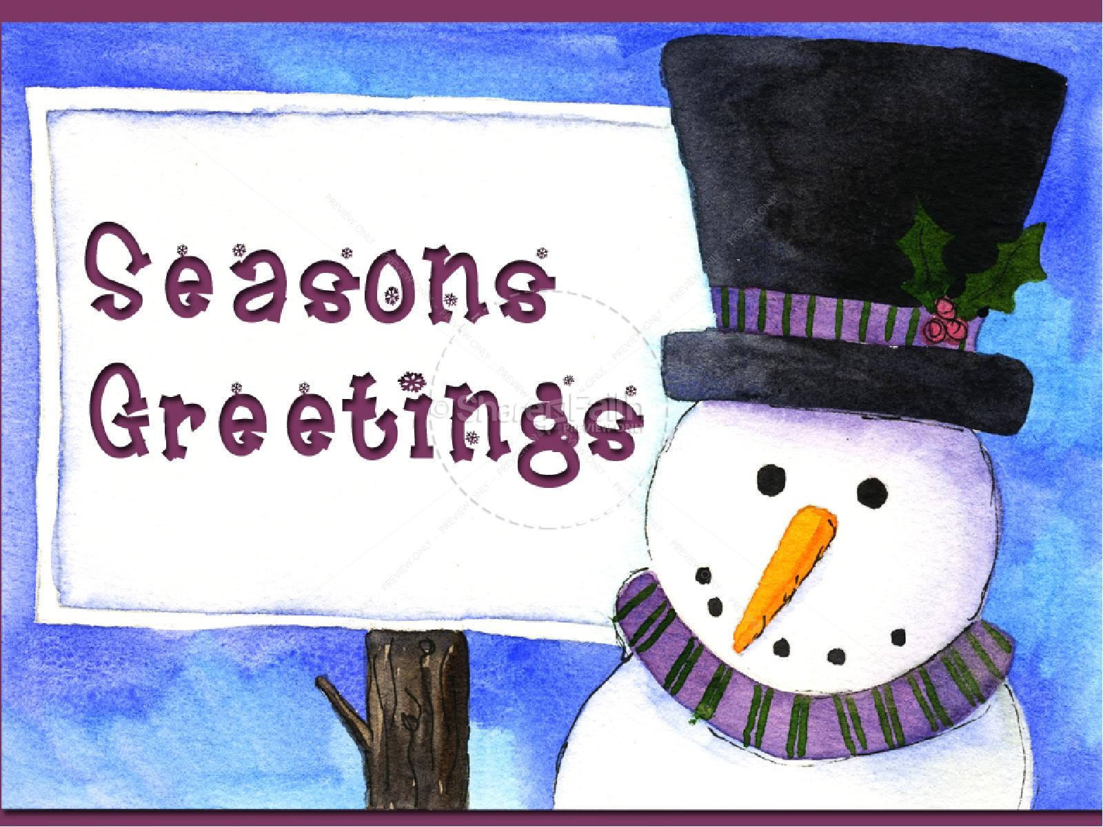 Snowman Seasons Greetings PowerPoint