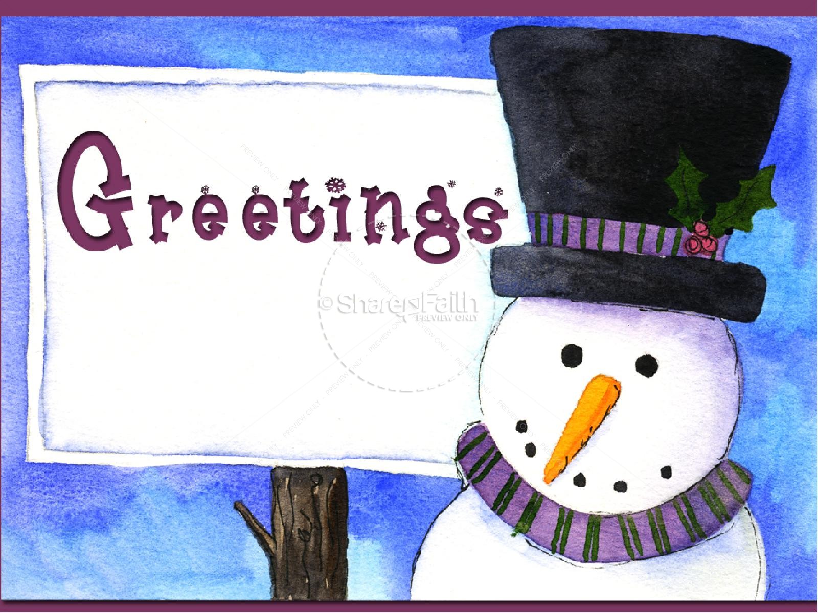 Snowman Seasons Greetings PowerPoint