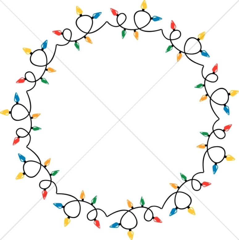 Circular Christmas Lights Border