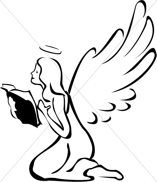Angel with Book Clipart Thumbnail Showcase