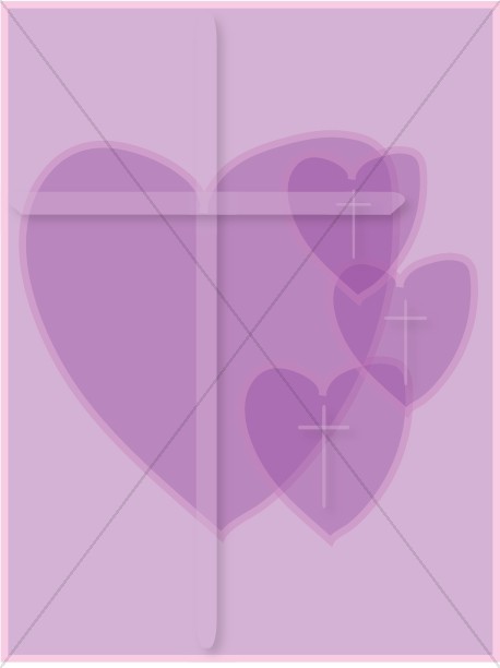 Faded Purple Hearts Clipart