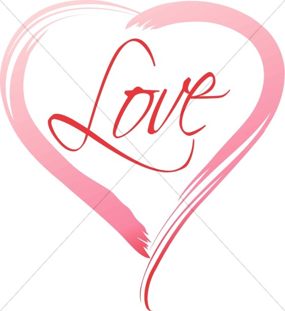 Love in a Pink Brushstroke Heart Thumbnail Showcase