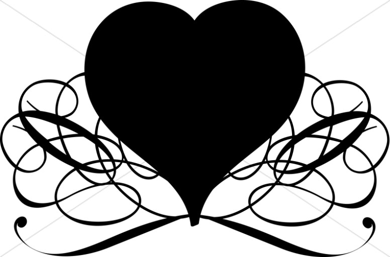 valentine heart clipart black and white - photo #39