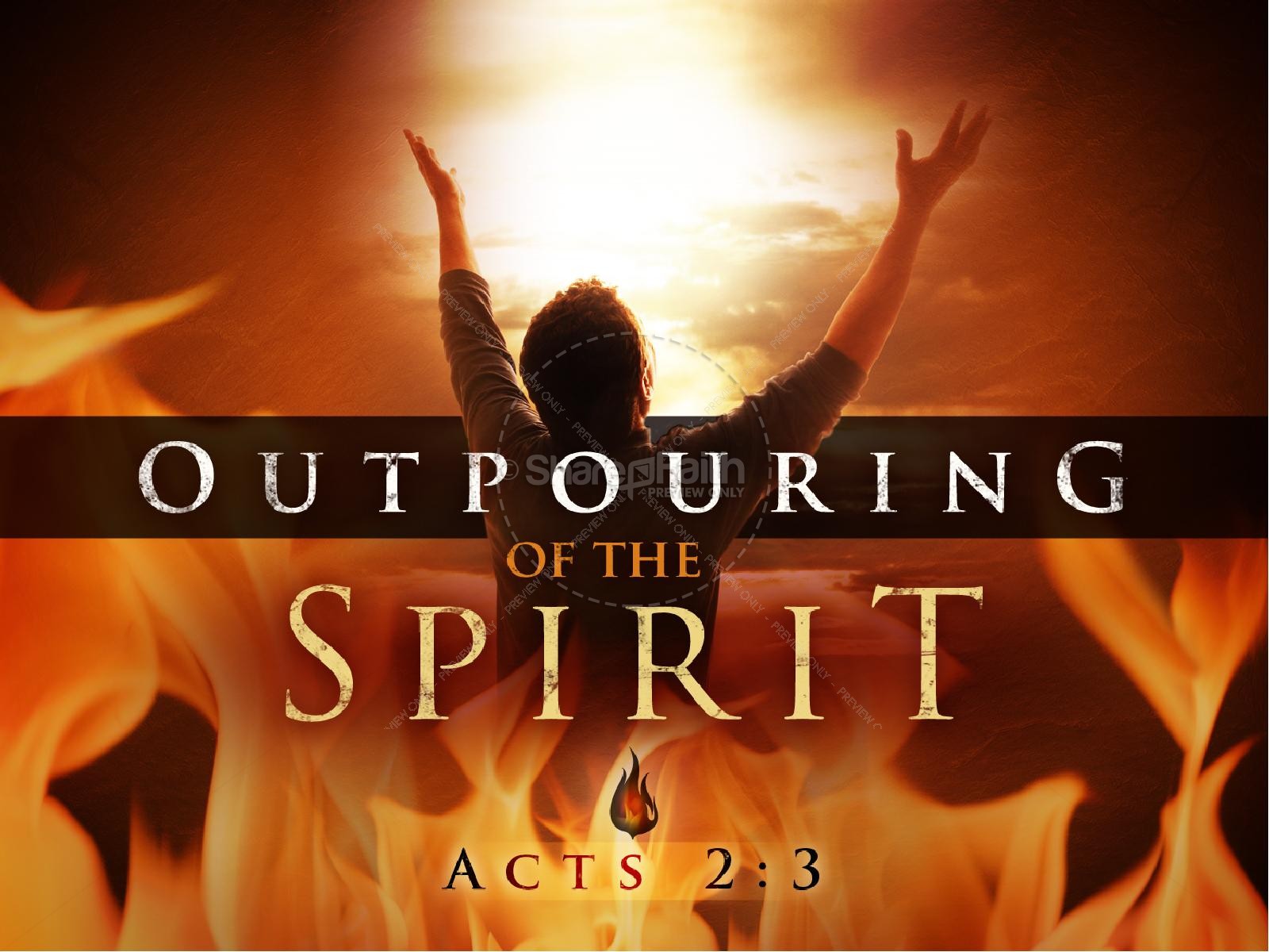 Outpouring of the Spirit Pentecost PowerPoint Template Thumbnail 1