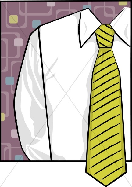 Shirt and Green Tie Father's Day Clipart