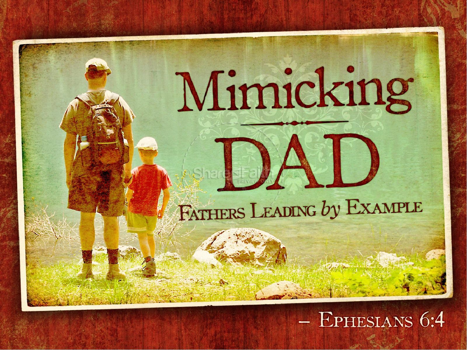 Mimicking Dad Father's Day PowerPoint Template Thumbnail 1