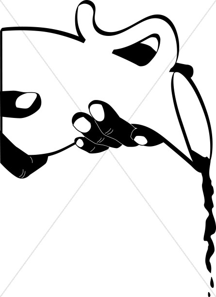 Black and White Pouring Pitcher Baptism Clipart Thumbnail Showcase
