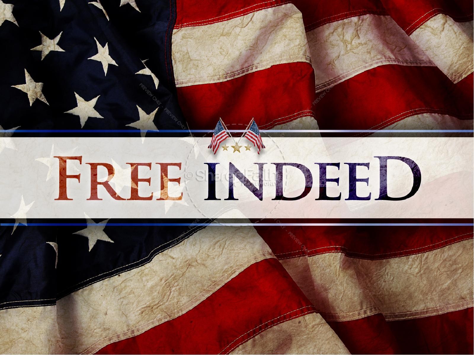 Free Indeed Independance Day PowerPoint Template | Sharefaith Media