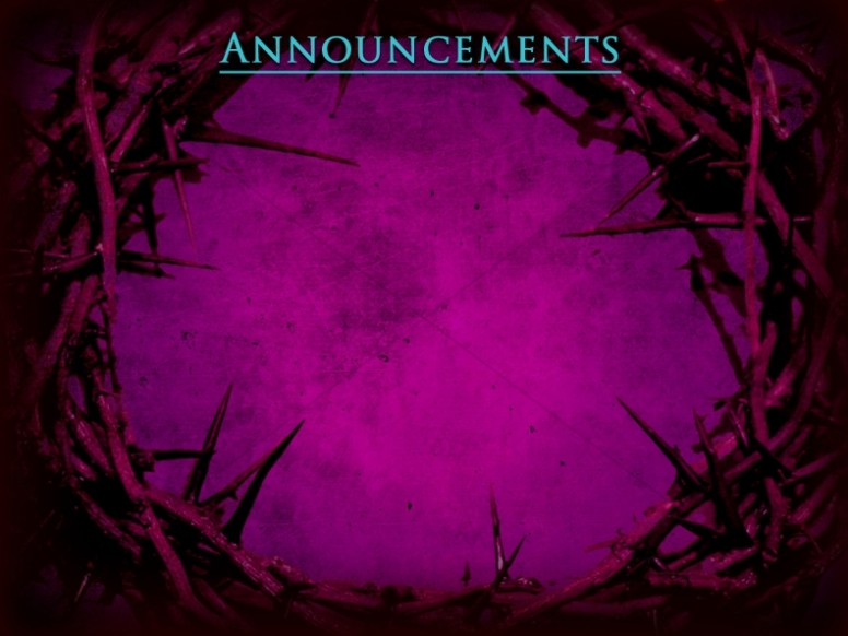 Crown Of Thorns Church Announcement Background