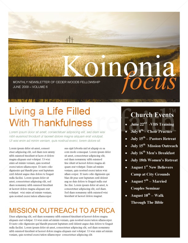 Three Crosses Church Newsletter Thumbnail Showcase