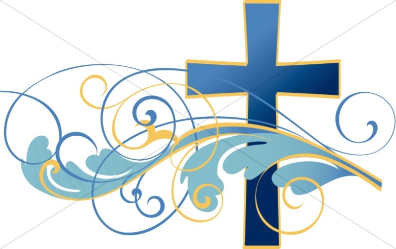 Swirls and Christian Cross Clipart