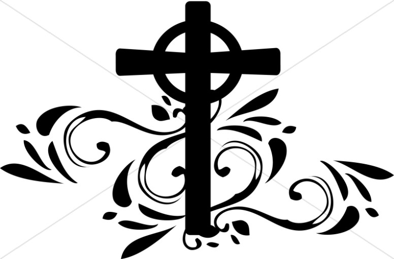 cross with banner clipart