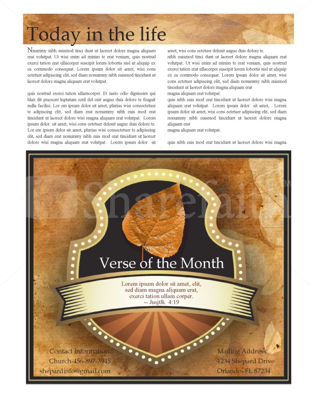 Autumn Church Newsletter Design | page 3