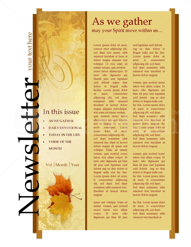 Two Autumn Leaves Church Newsletter Thumbnail Showcase