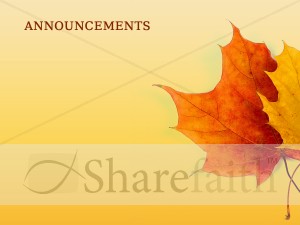 Autumn Leaves Announcement Background | Church Announcements