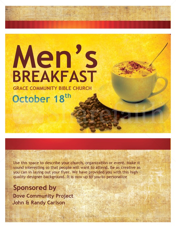 Mens Breakfast Christian Flyer