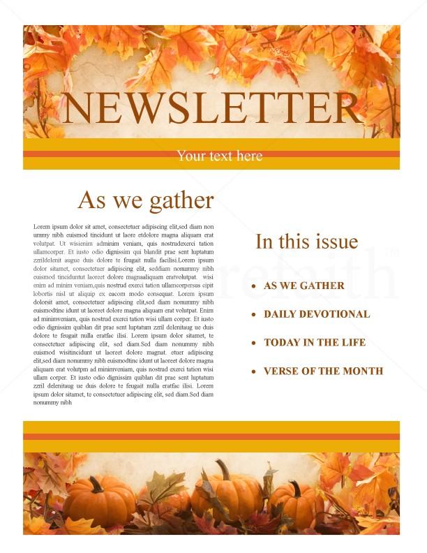 Thanksgiving Church Newsletter | page 1