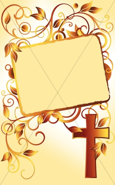 Cross And Leaves Bulletin Cover