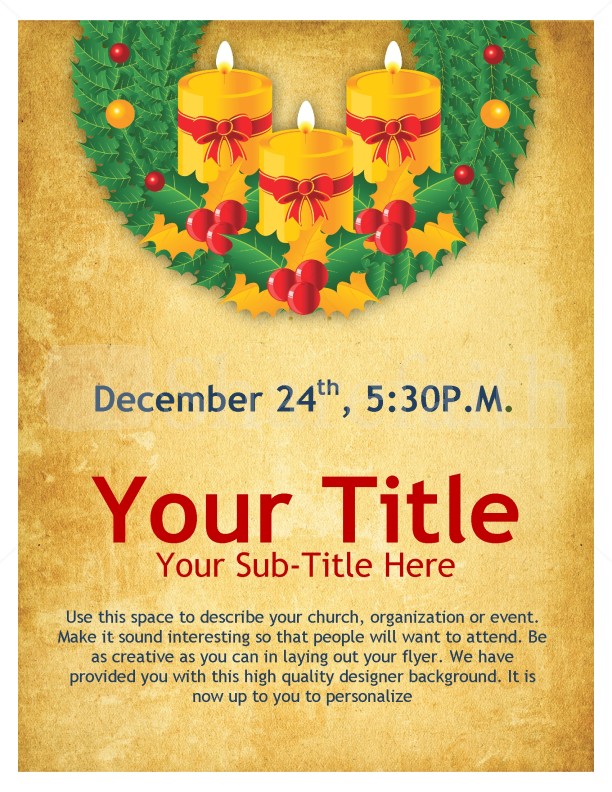 Christmas Wreath Church Flyer Thumbnail Showcase