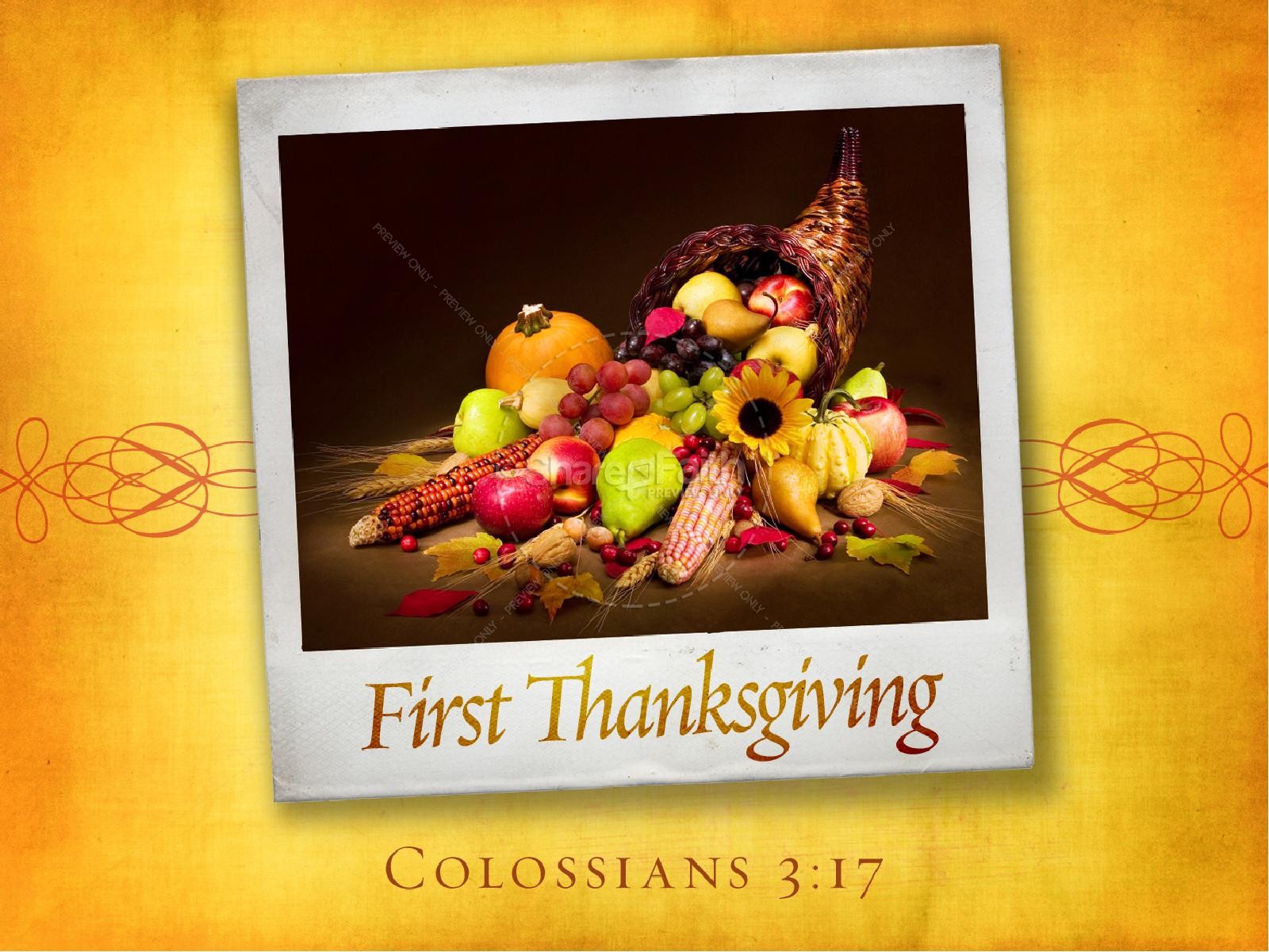 First Thanksgiving Sermon PowerPoint Thumbnail 1