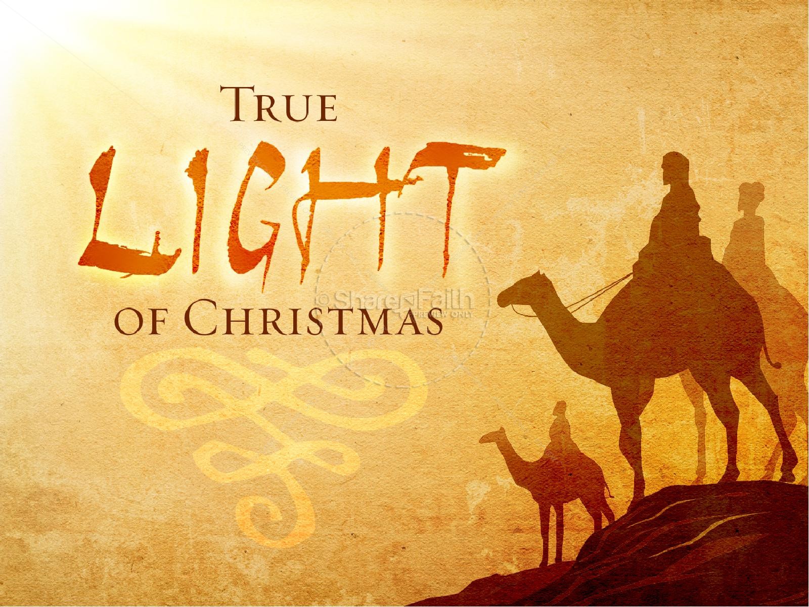 True Light Of Christmas Powerpoint Template Christmas Powerpoints