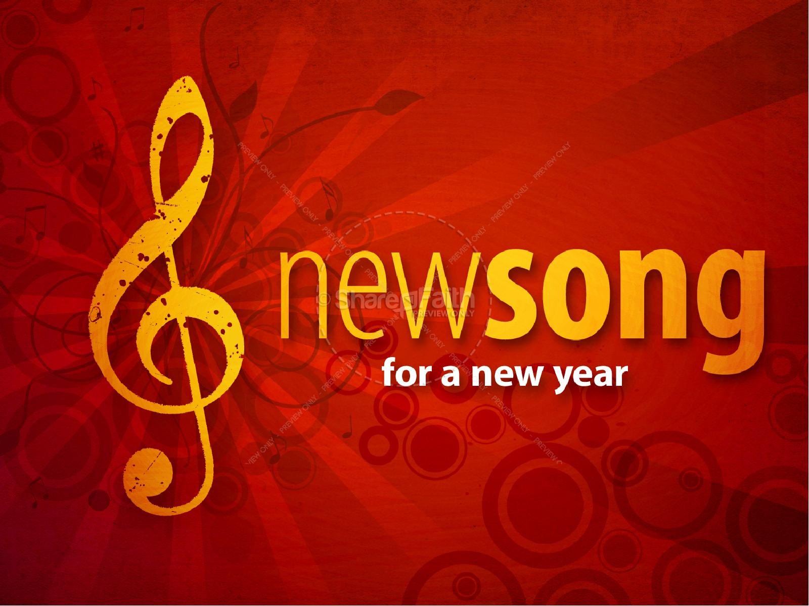 New Song New Year PowerPoint Template Thumbnail 2