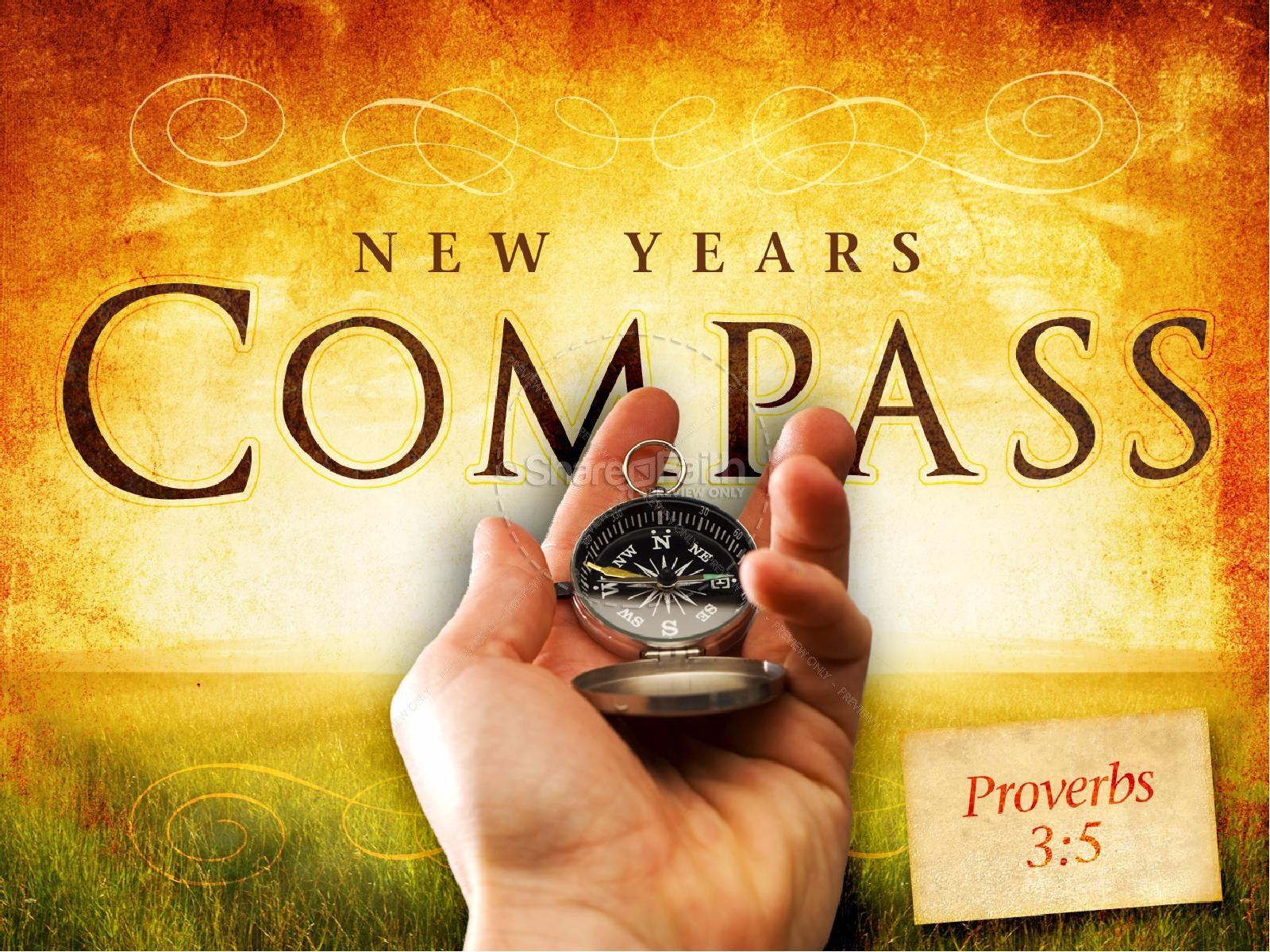 New Years Compass PowerPoint Sermon Thumbnail 1