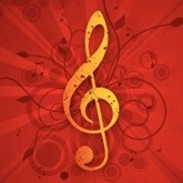 Red and Gold Treble Clef Email Image