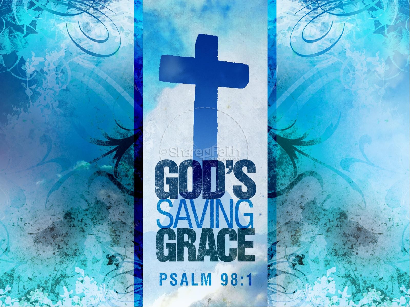 Blue Cross of Grace Easter PowerPoint Thumbnail 1