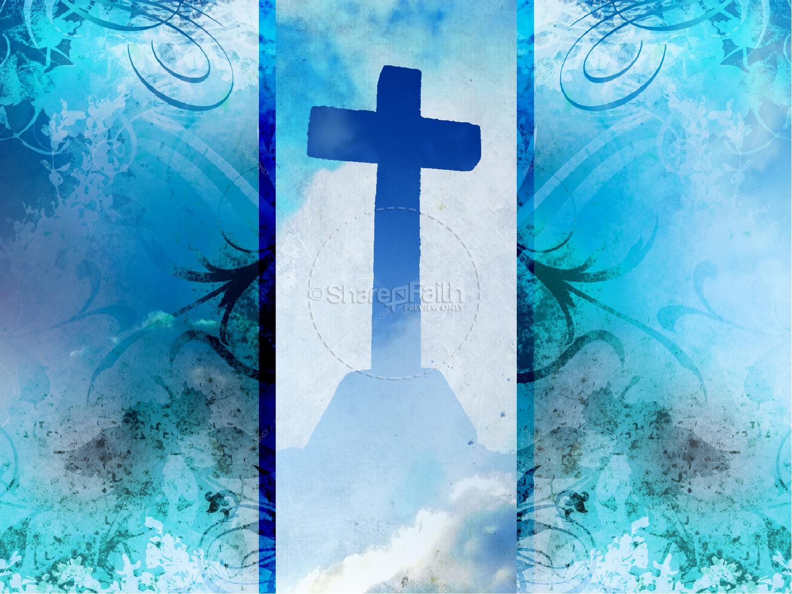 Blue Cross of Grace Easter PowerPoint Thumbnail 3