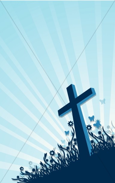 Easter Cross He Is Risen Church Bulletin Cover Thumbnail Showcase