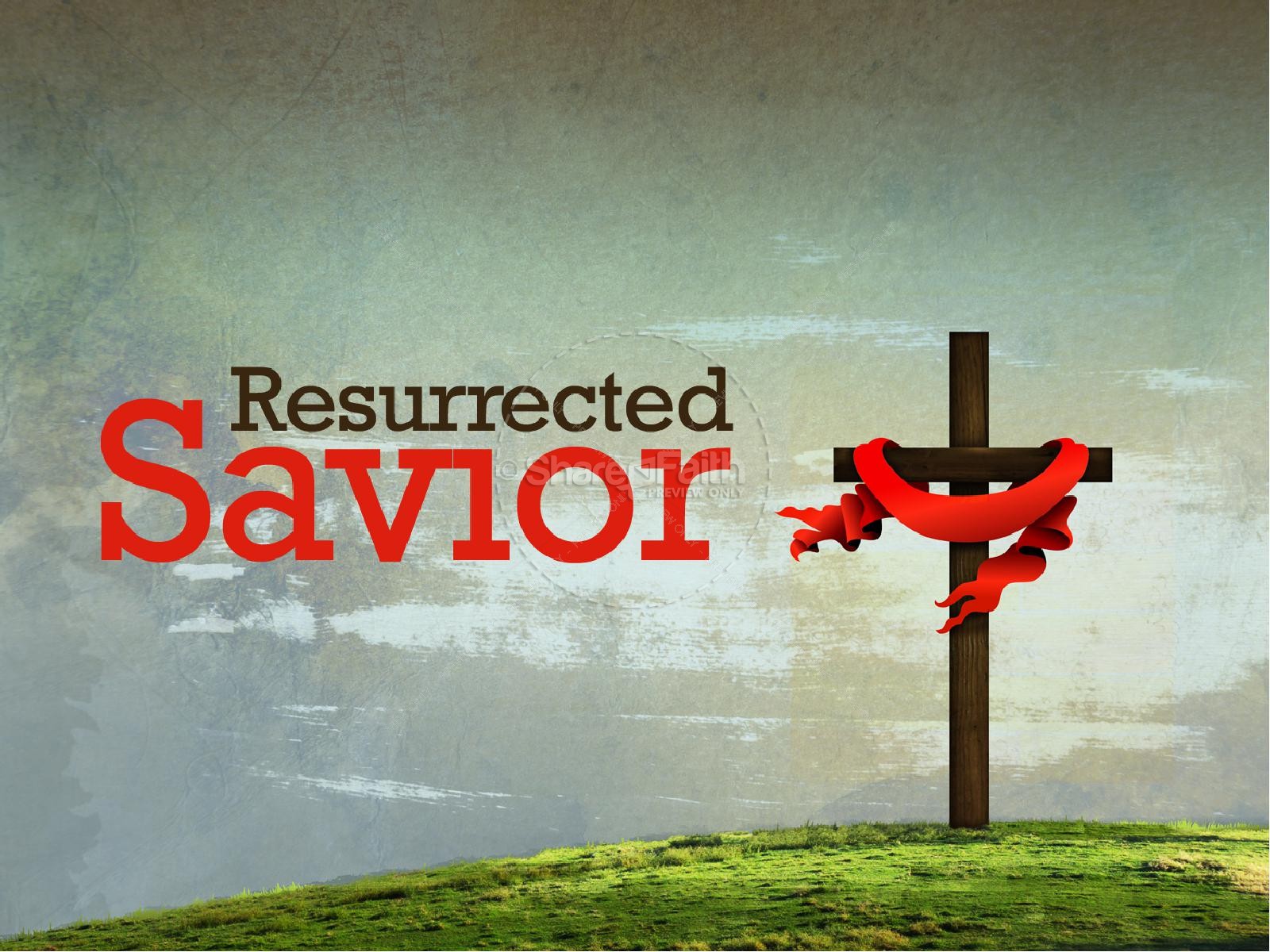 Resurrected Savior  PowerPoint Template Thumbnail 1