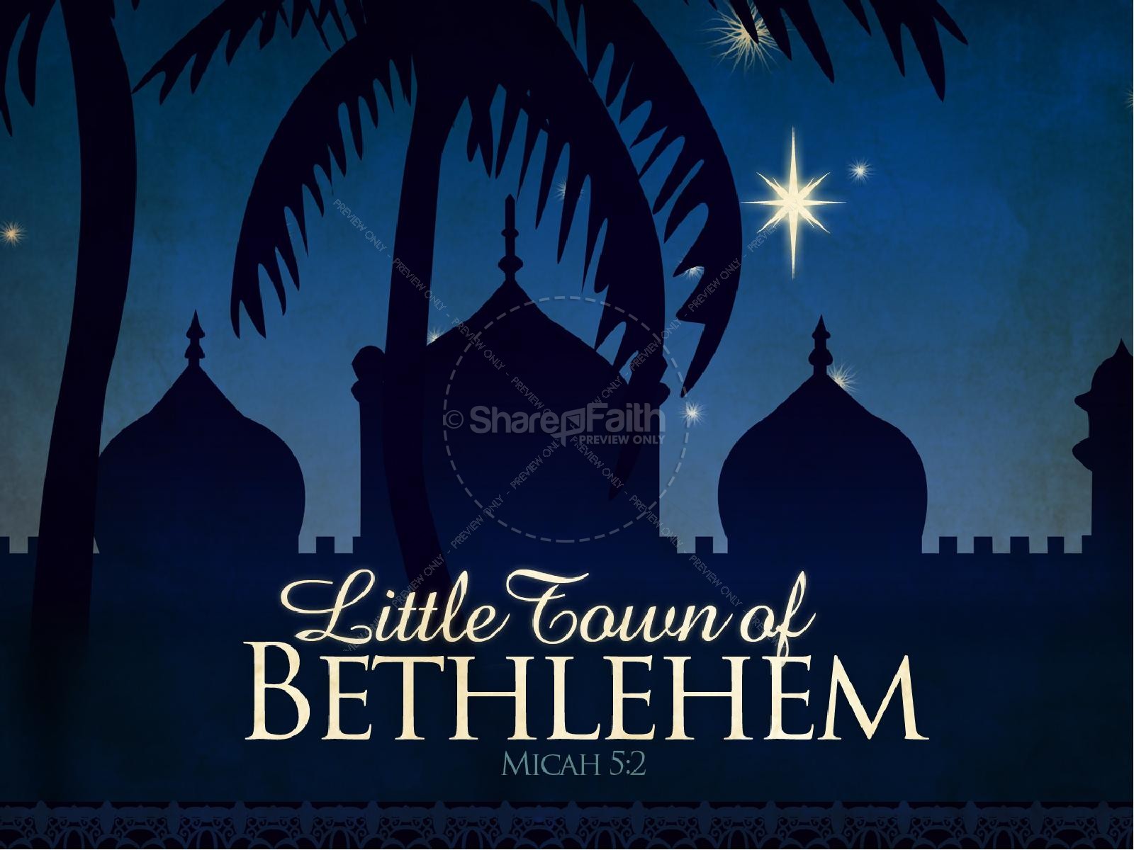 Oh Little Town Of Bethlehem PowerPoint Template | slide 1