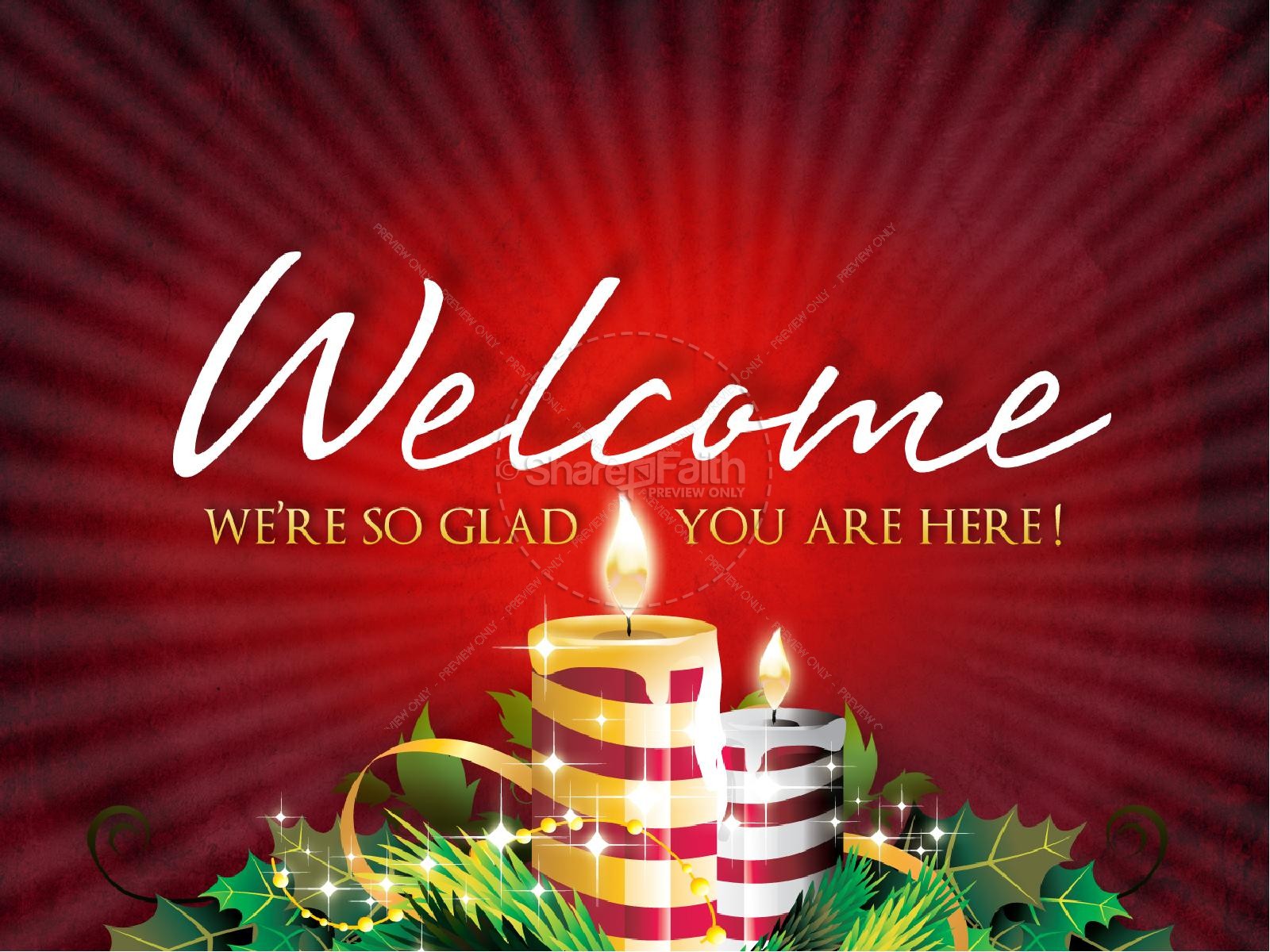 Christmas Candles PowerPoint Template Thumbnail 2