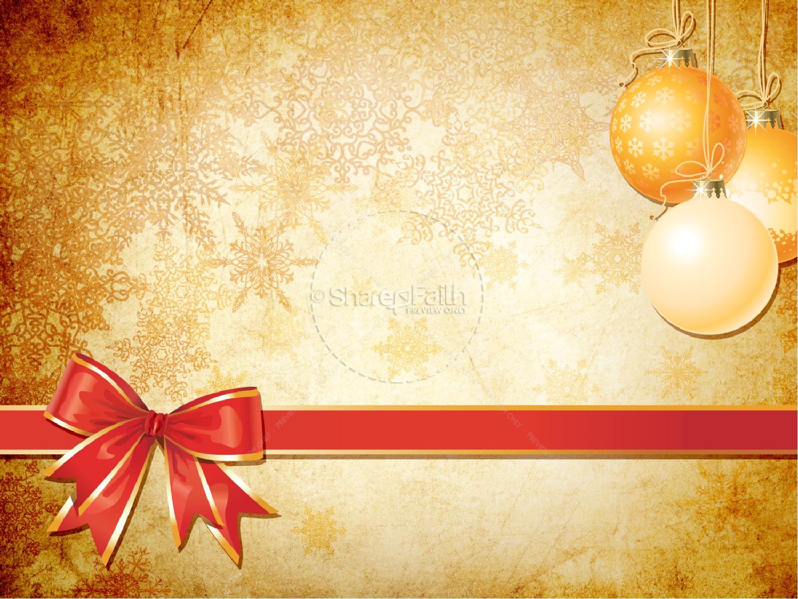 Gold Christmas Decorations PowerPoint Template | slide 7