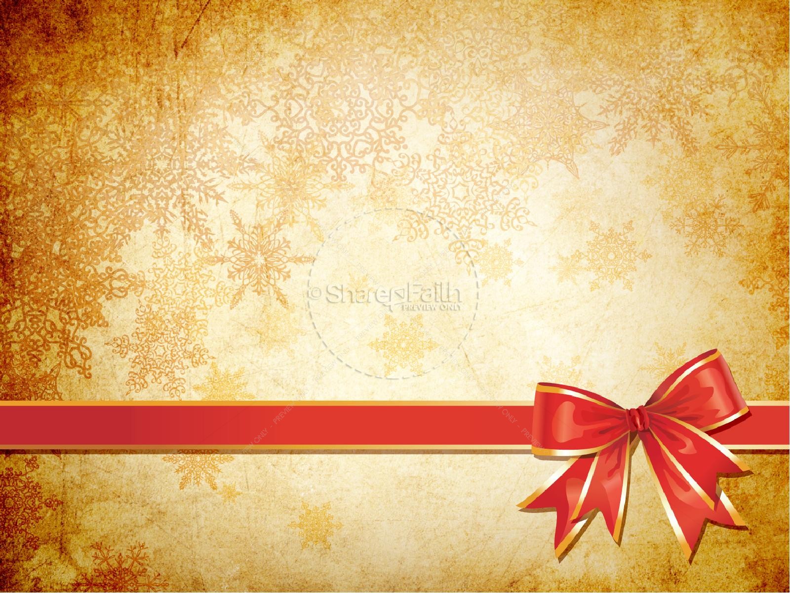 Gold Christmas Decorations PowerPoint Template Thumbnail 9