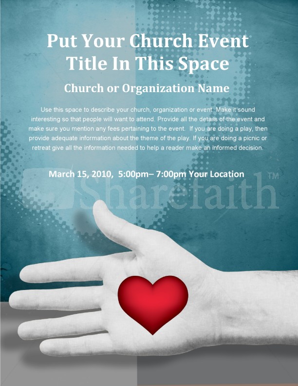 Valentine's Day Heart Church Flyer Template Thumbnail Showcase