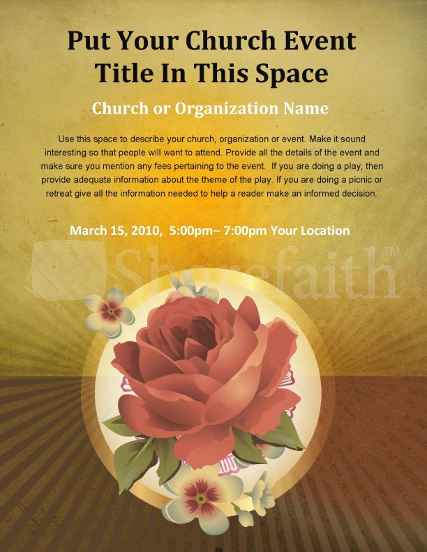 Rose Church Flyer Templates Thumbnail Showcase