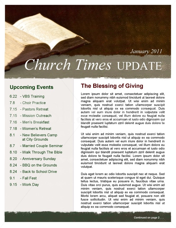 Open Bible Church Newsletter Thumbnail Showcase