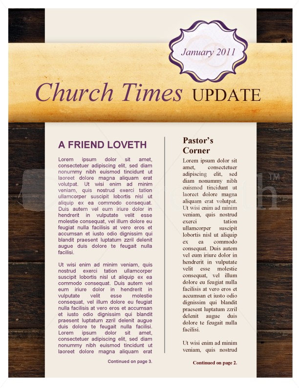 Marriage Church Newsletter Template Thumbnail Showcase