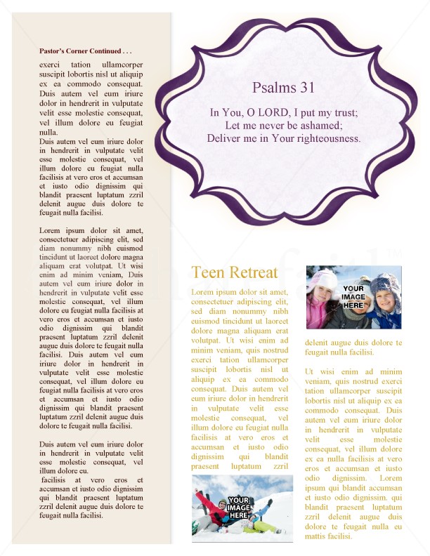 Marriage Church Newsletter Template | page 2