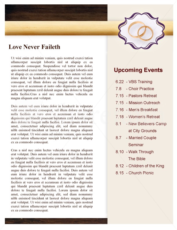 Marriage Church Newsletter Template | page 4